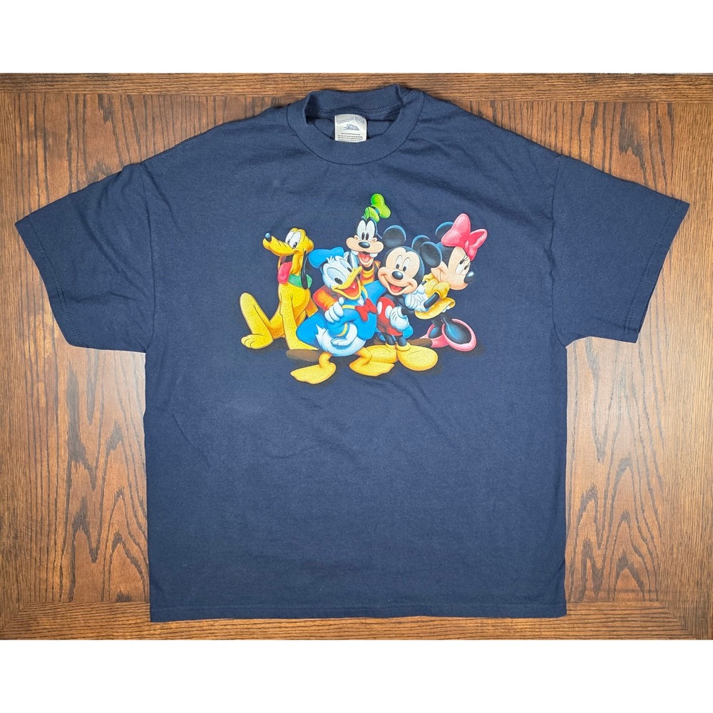 Vintage Disney Mickey Minnie Donald Pluto Goofy Navy Blue T-Shirt XL Tennessee